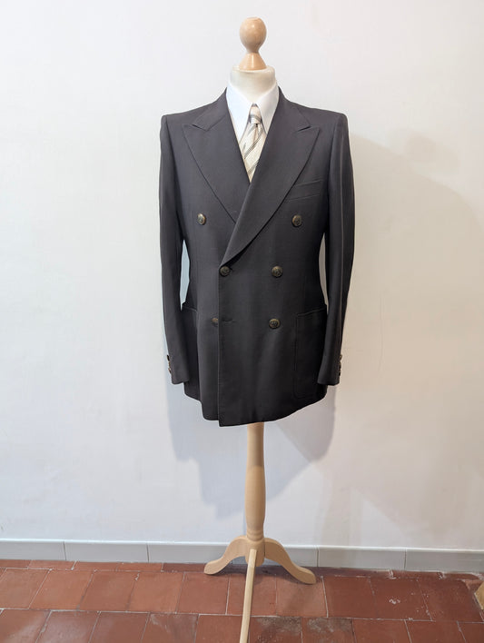 Veste croisé marron en laine lourde