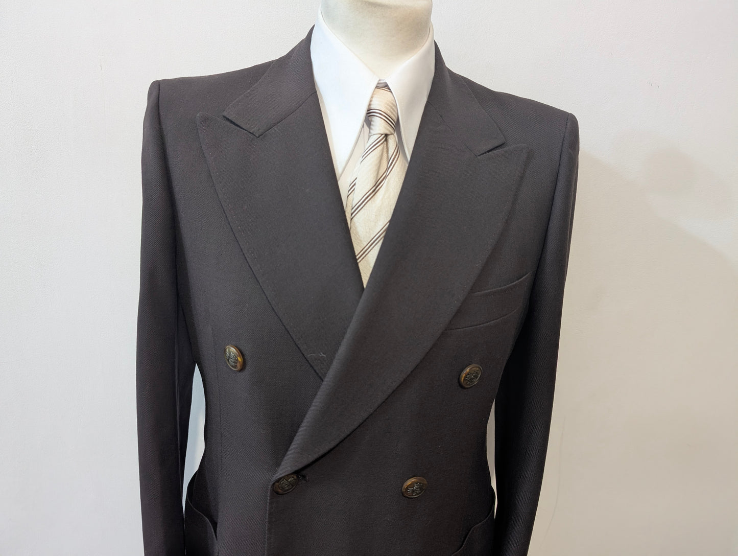 Veste croisé marron en laine lourde