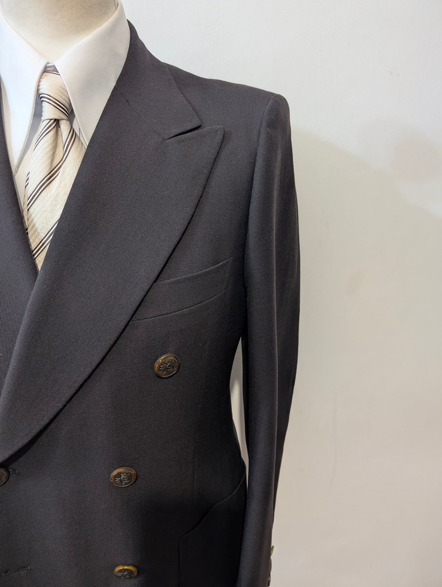 Veste croisé marron en laine lourde