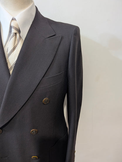 Veste croisé marron en laine lourde