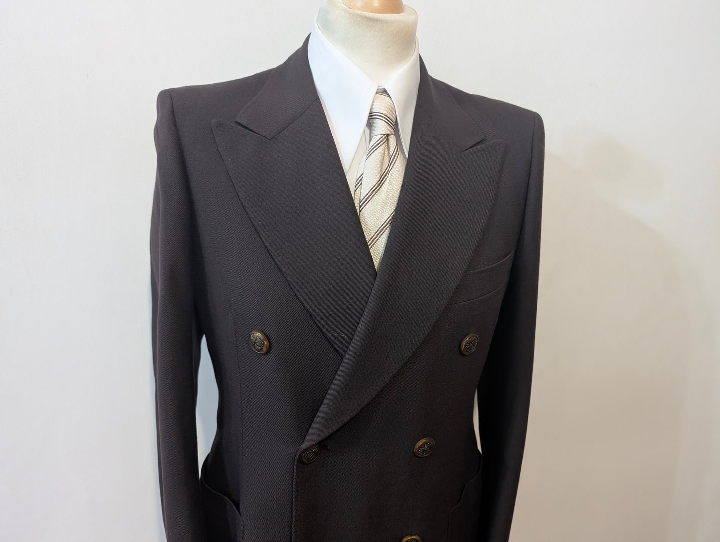Veste croisé marron en laine lourde