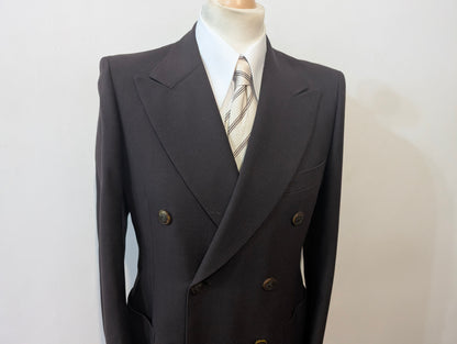 Veste croisé marron en laine lourde