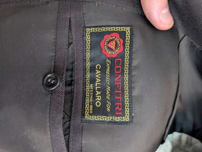 Veste croisé marron en laine lourde