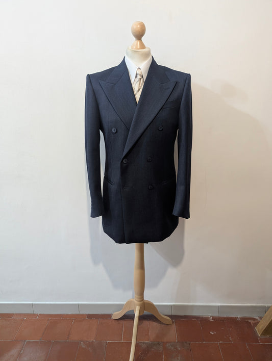 Veste croisée bleu marine en whipcord