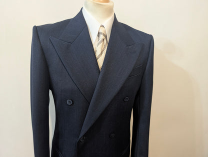 Veste croisée bleu marine en whipcord