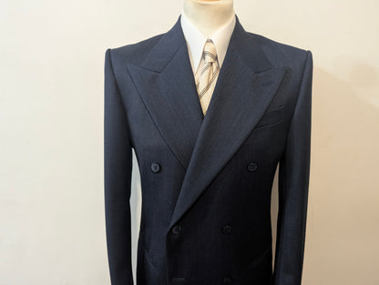 Veste croisée bleu marine en whipcord