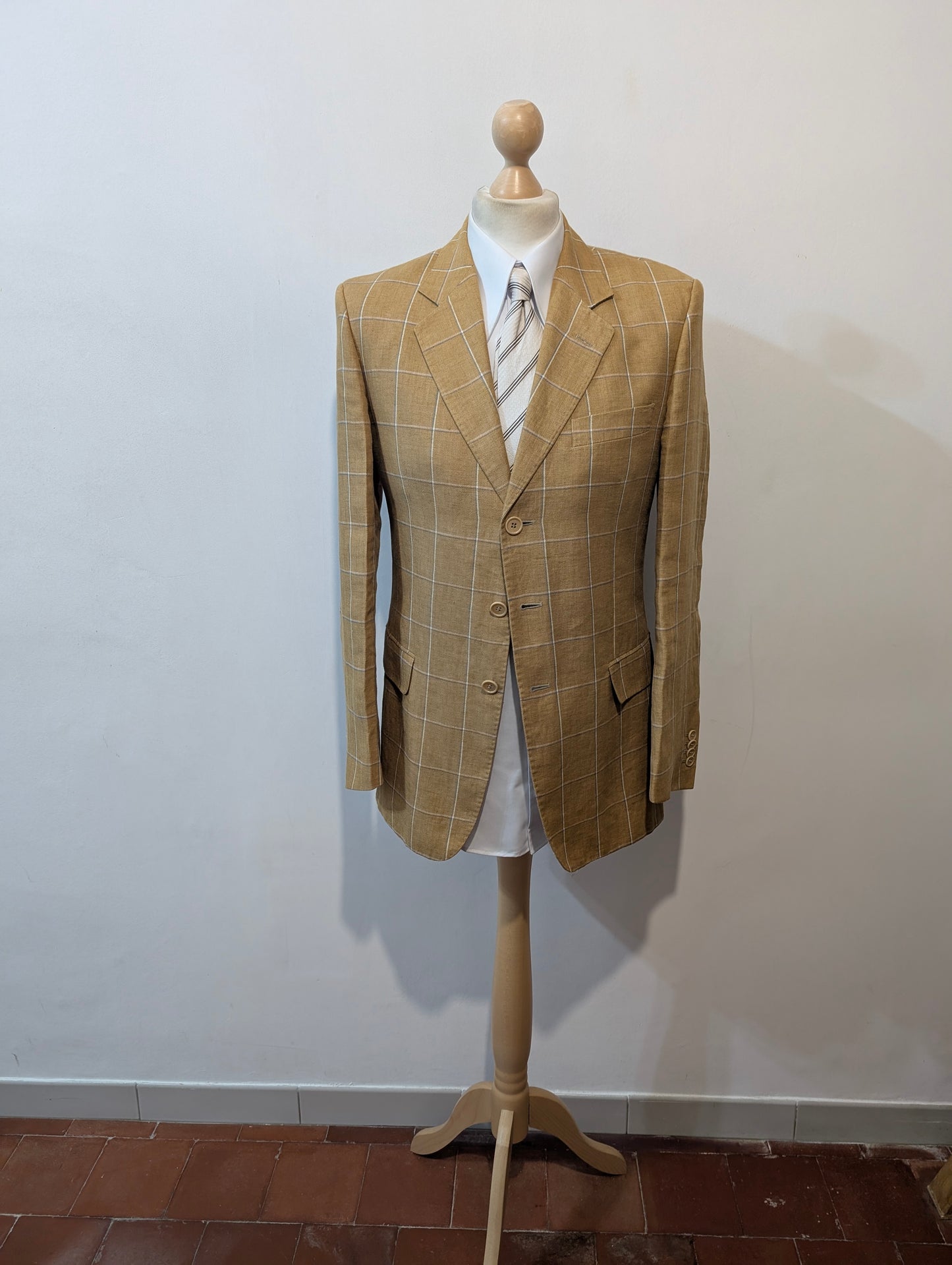 Veste a carreaux en lin