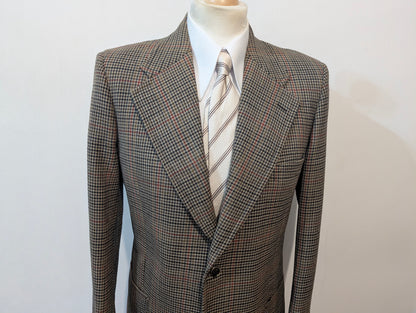 Veste à motif pied de poule en laine