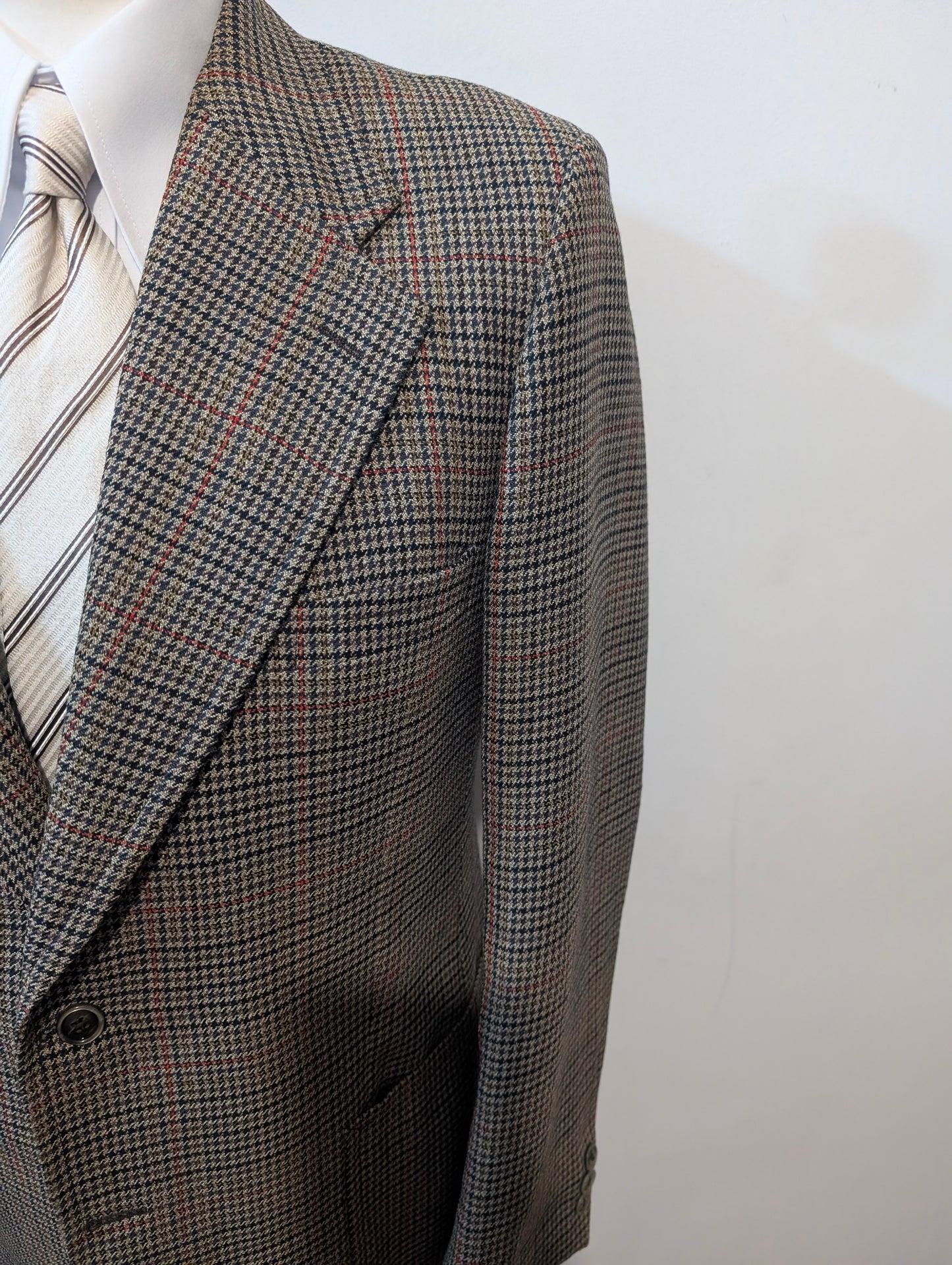 Veste à motif pied de poule en laine