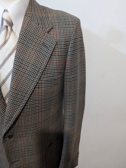 Veste à motif pied de poule en laine