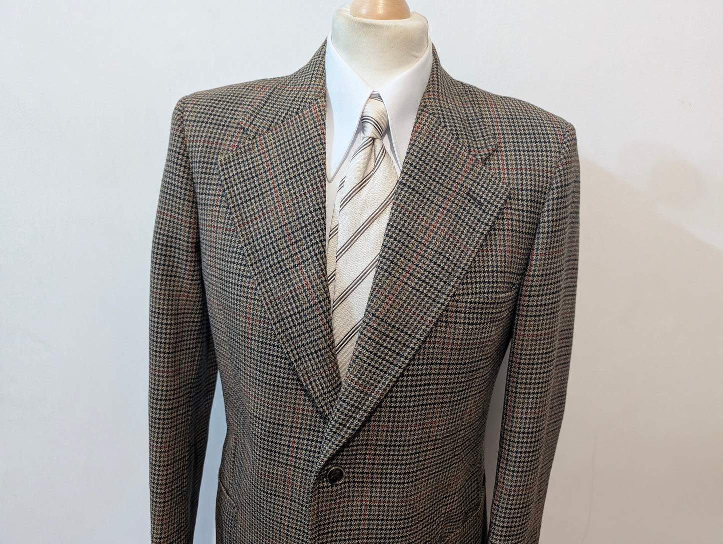 Veste à motif pied de poule en laine