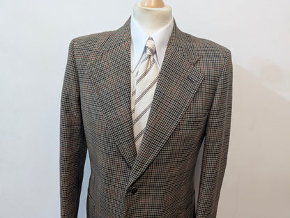 Veste à motif pied de poule en laine
