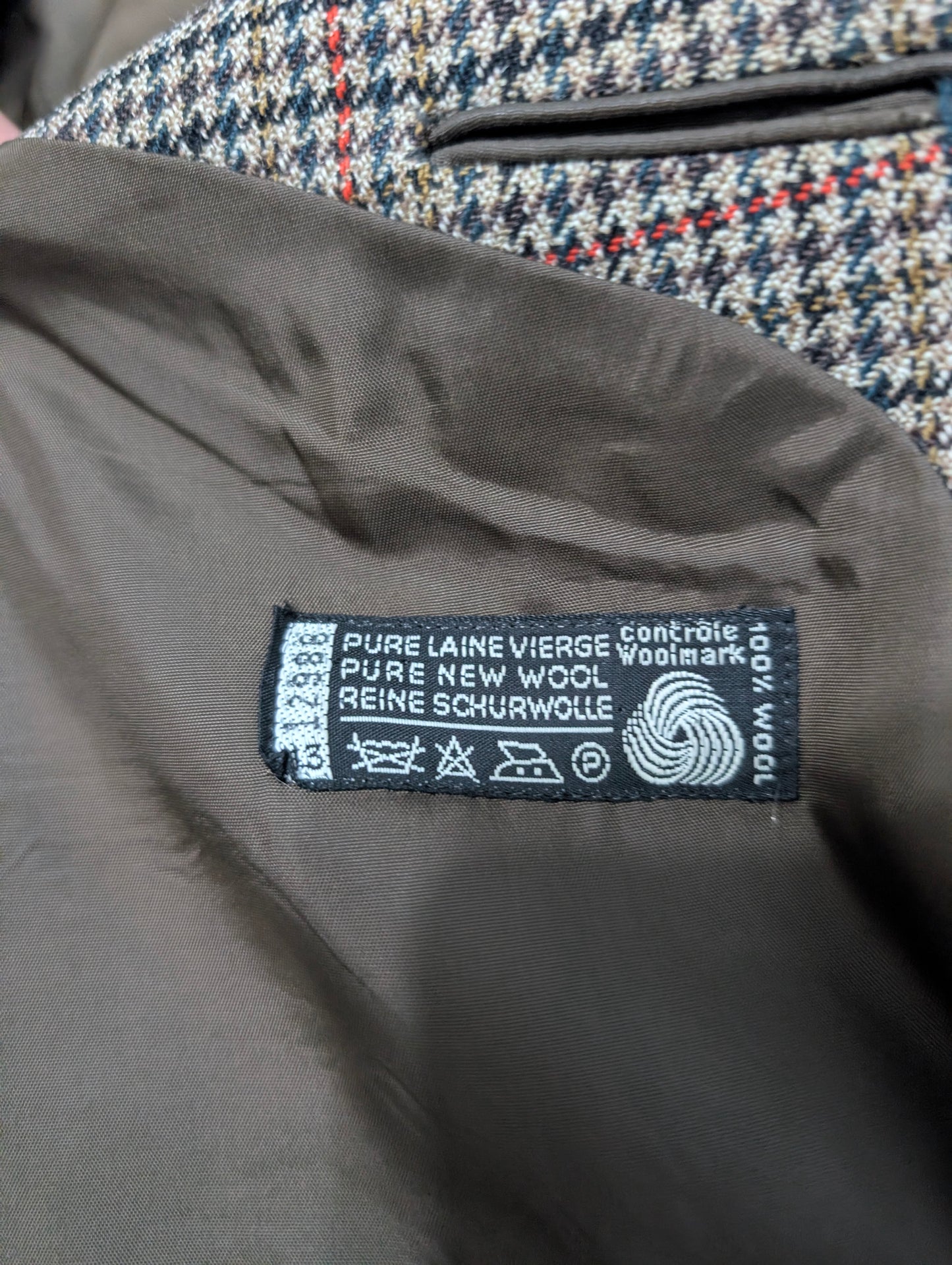 Veste à motif pied de poule en laine