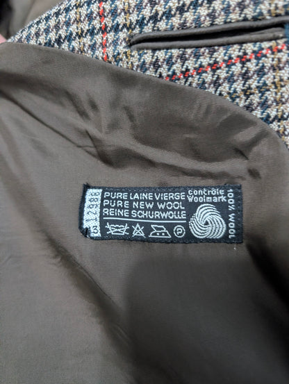 Veste à motif pied de poule en laine