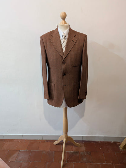 Veste marron en laine soie et cachemire