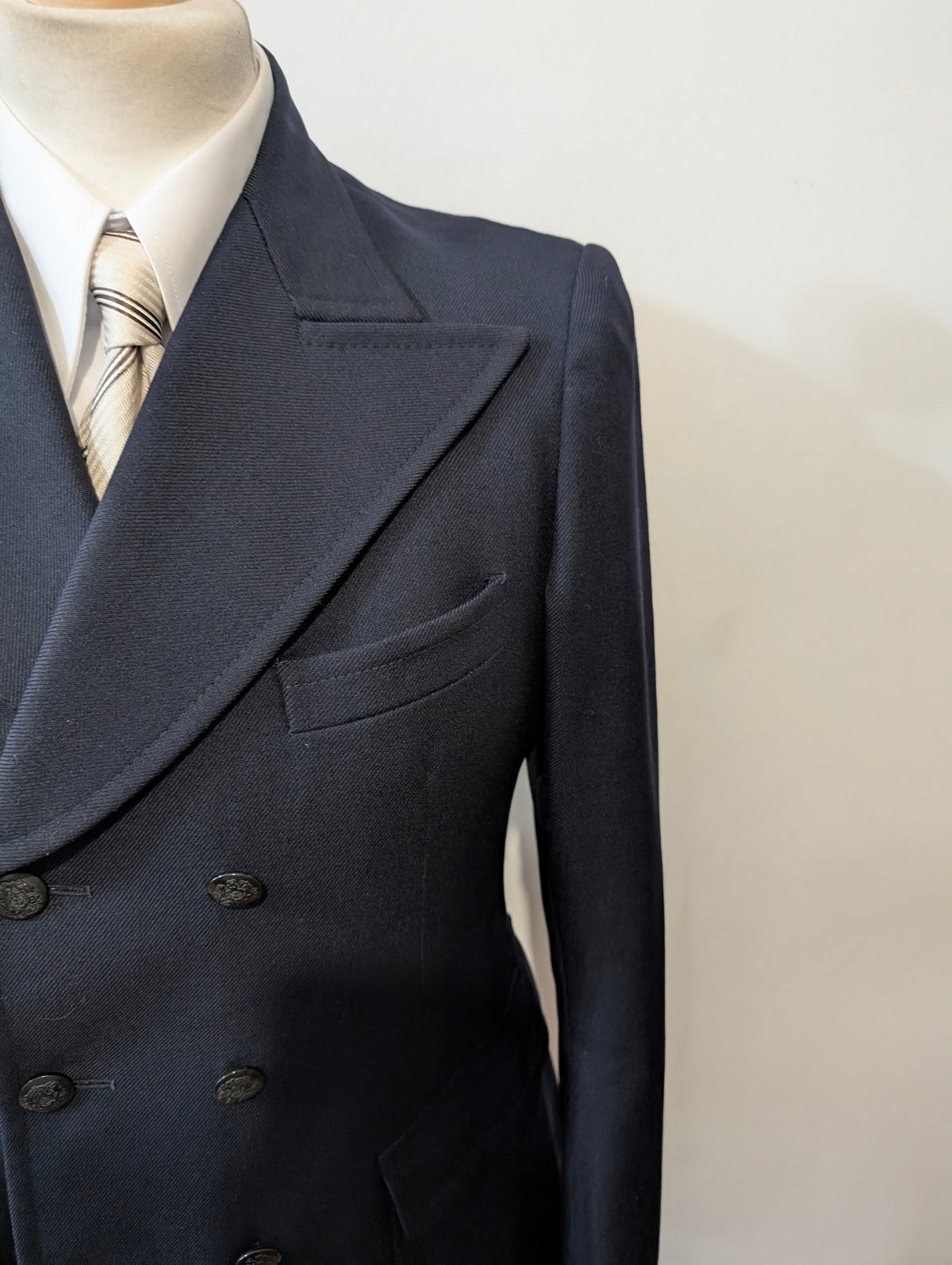 Veste croisé bleu marine en laine