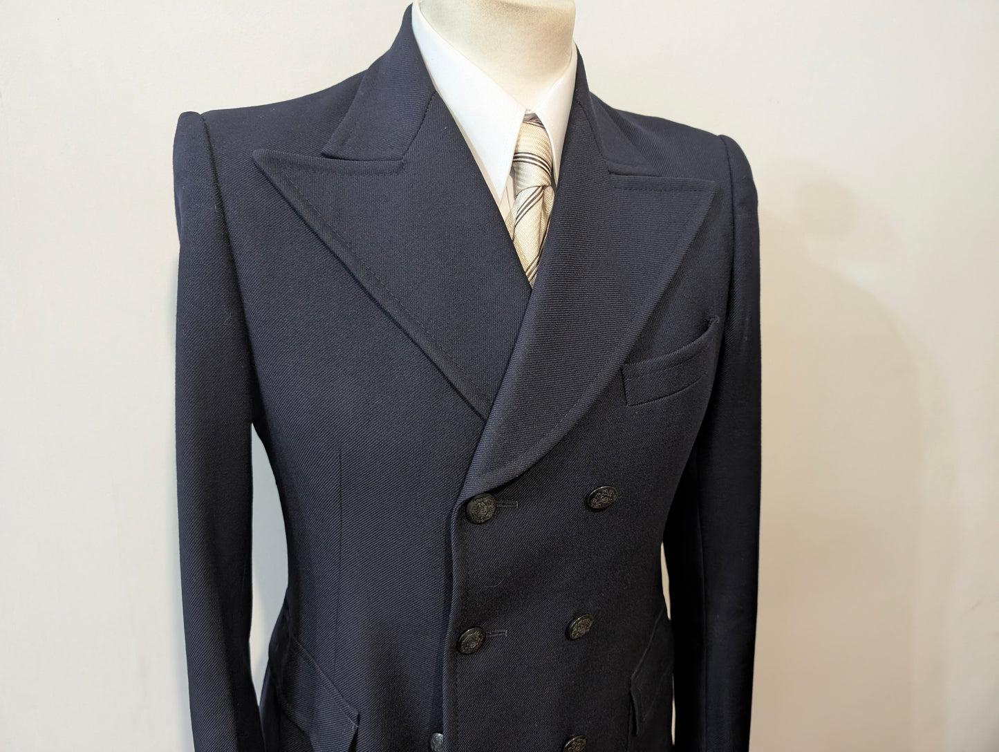 Veste croisé bleu marine en laine