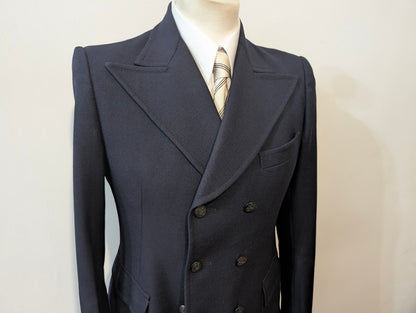 Veste croisé bleu marine en laine