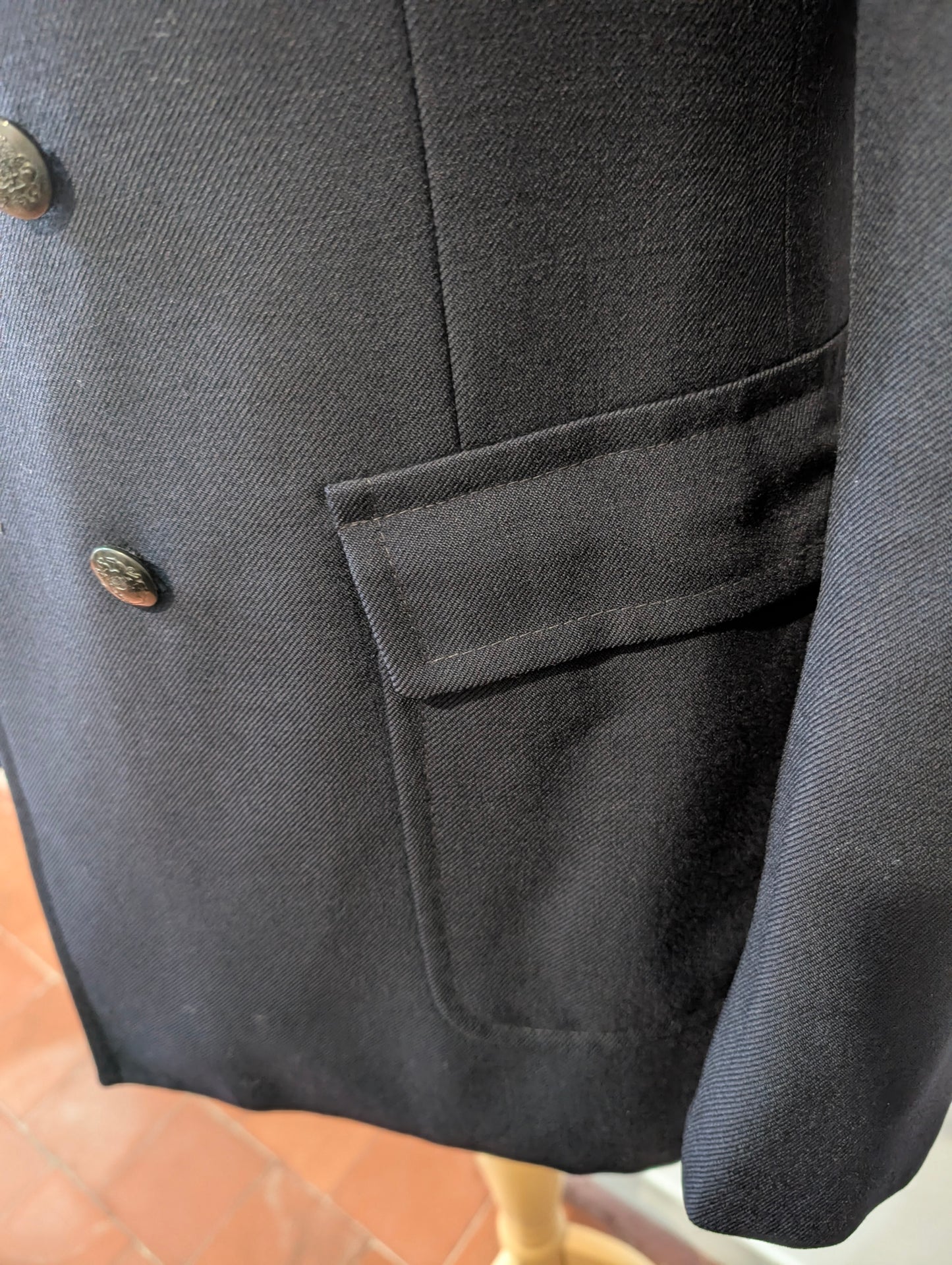 Veste croisé bleu marine en laine