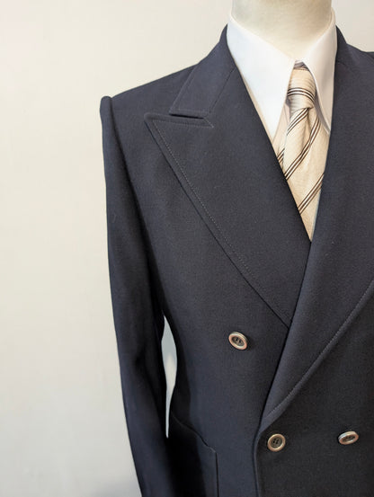 Veste croisée bleu marine en laine