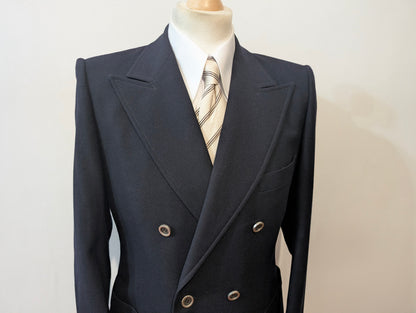 Veste croisée bleu marine en laine