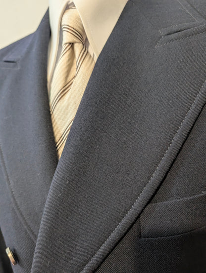 Veste croisée bleu marine en laine