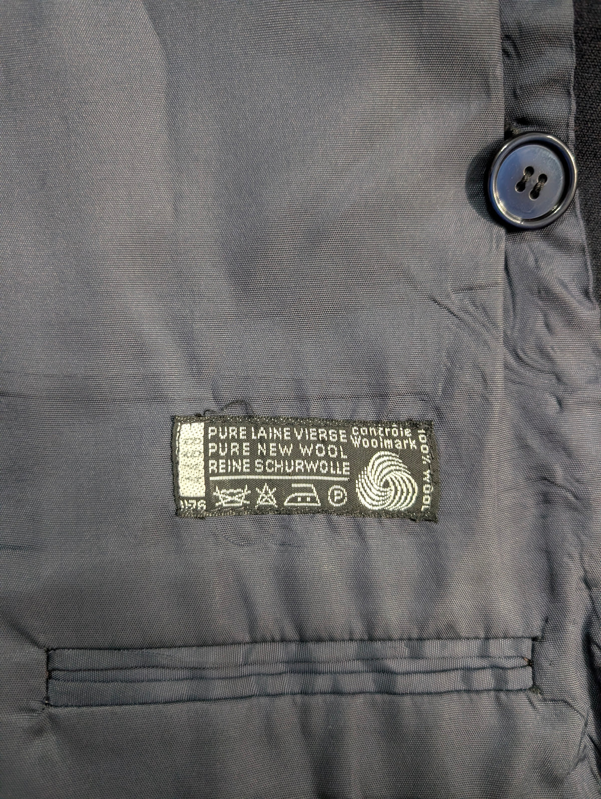 Veste croisée bleu marine en laine