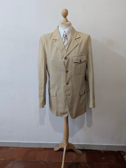 Veste beige en lin coton