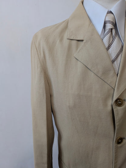 Veste beige en lin coton