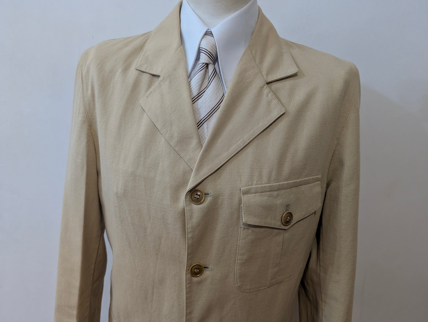 Veste beige en lin coton