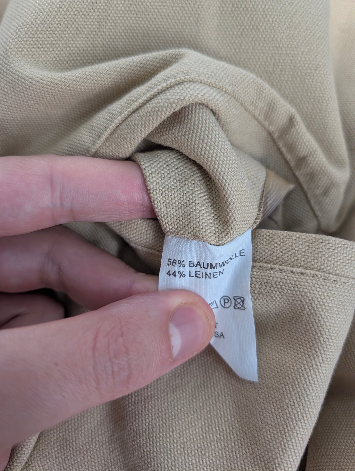Veste beige en lin coton