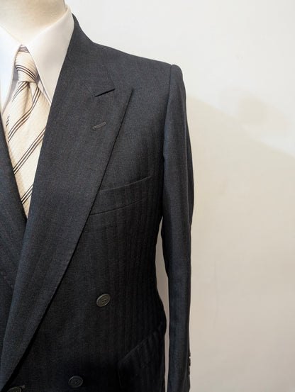 Costume croisé pinstripe en laine
