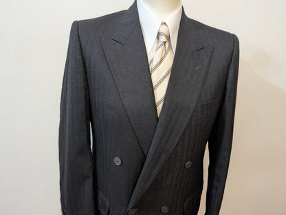 Costume croisé pinstripe en laine