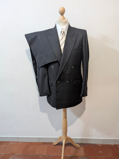 Costume croisé pinstripe en laine