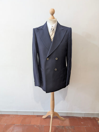 Veste croisée bleu marine en laine
