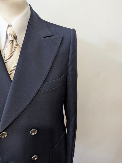 Veste croisée bleu marine en laine