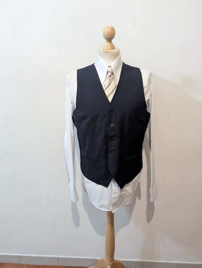 Costume 3 pièces bleu marine en laine froide