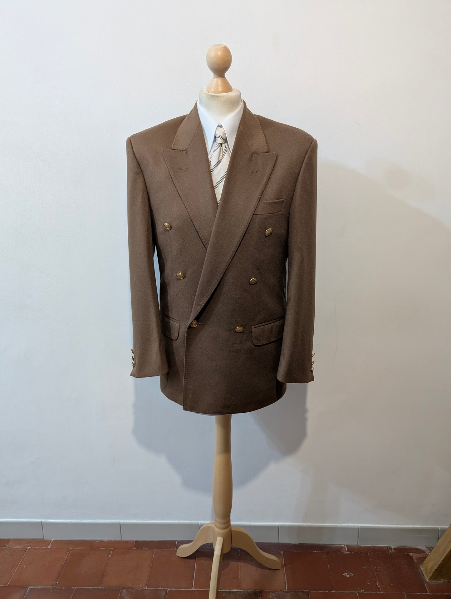 Veste marron en laine et cachemire