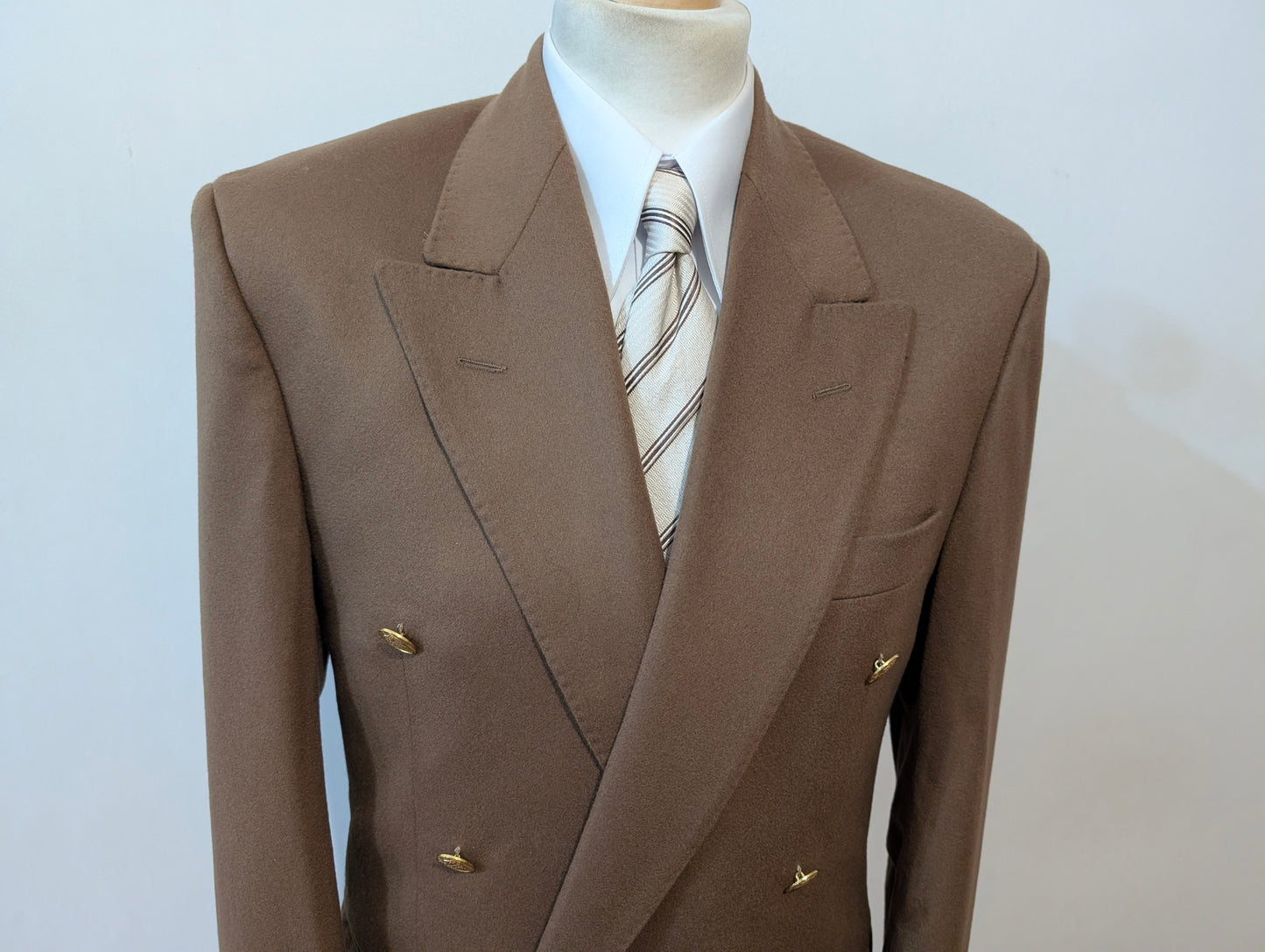 Veste marron en laine et cachemire