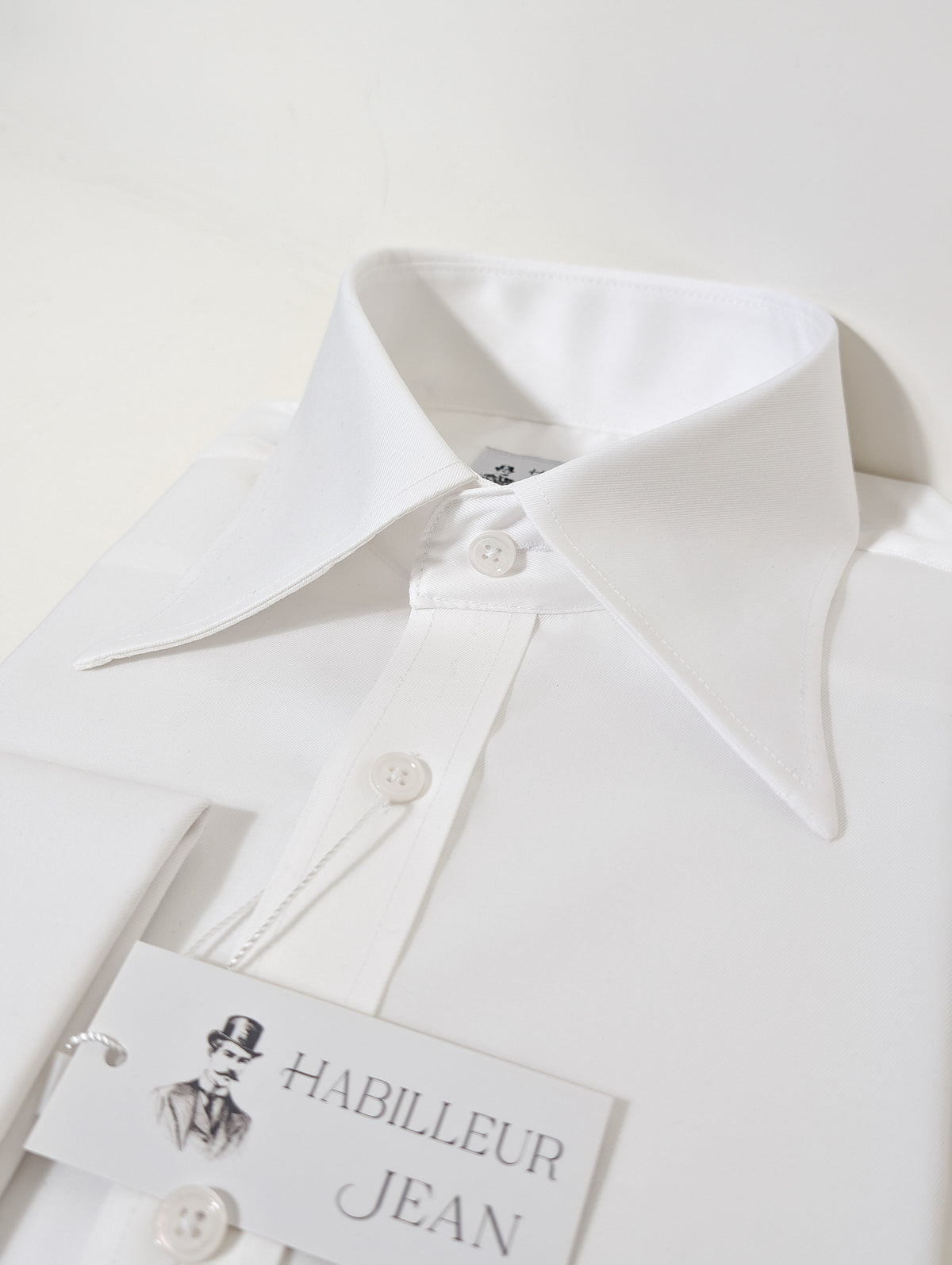 White French Collar Shirt | 100% 2-Ply Cotton Twill