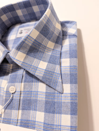 Chemise en flanelle à carreaux bleus