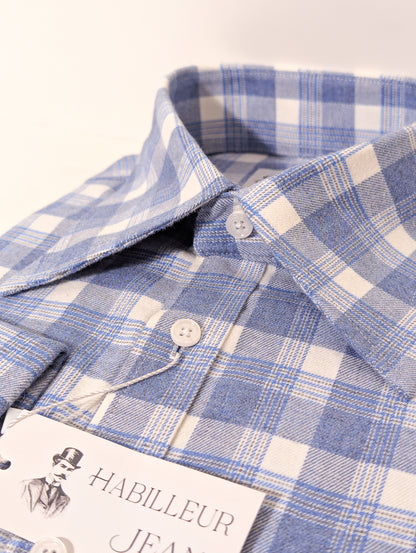 Chemise en flanelle à carreaux bleus