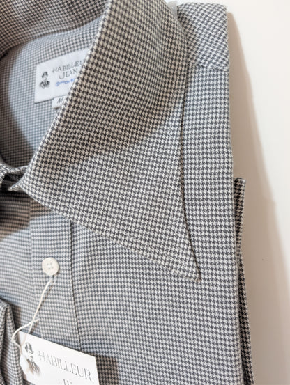 Chemise popover en flanelle à motif pied-de-poule noir