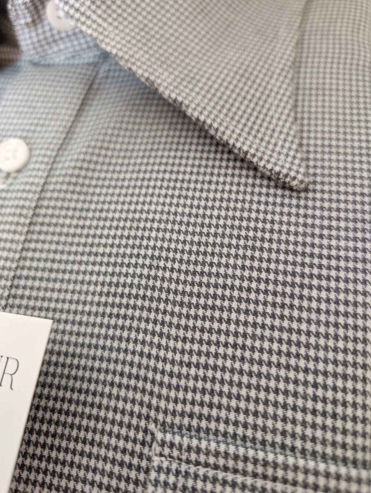 Chemise popover en flanelle à motif pied-de-poule noir