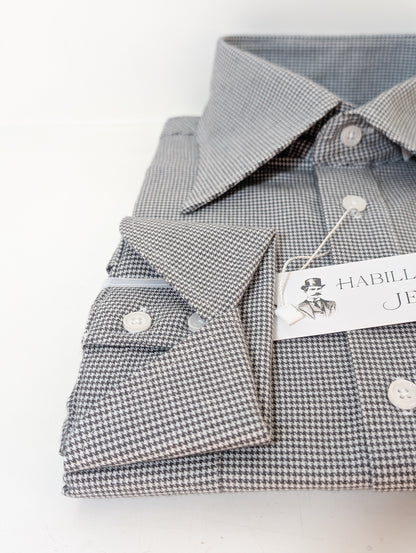 Chemise popover en flanelle à motif pied-de-poule noir