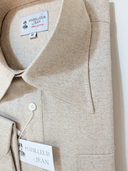Chemise Popover en chevron beige