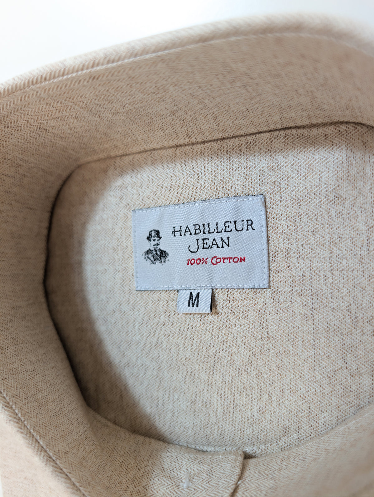 Chemise Popover en chevron beige