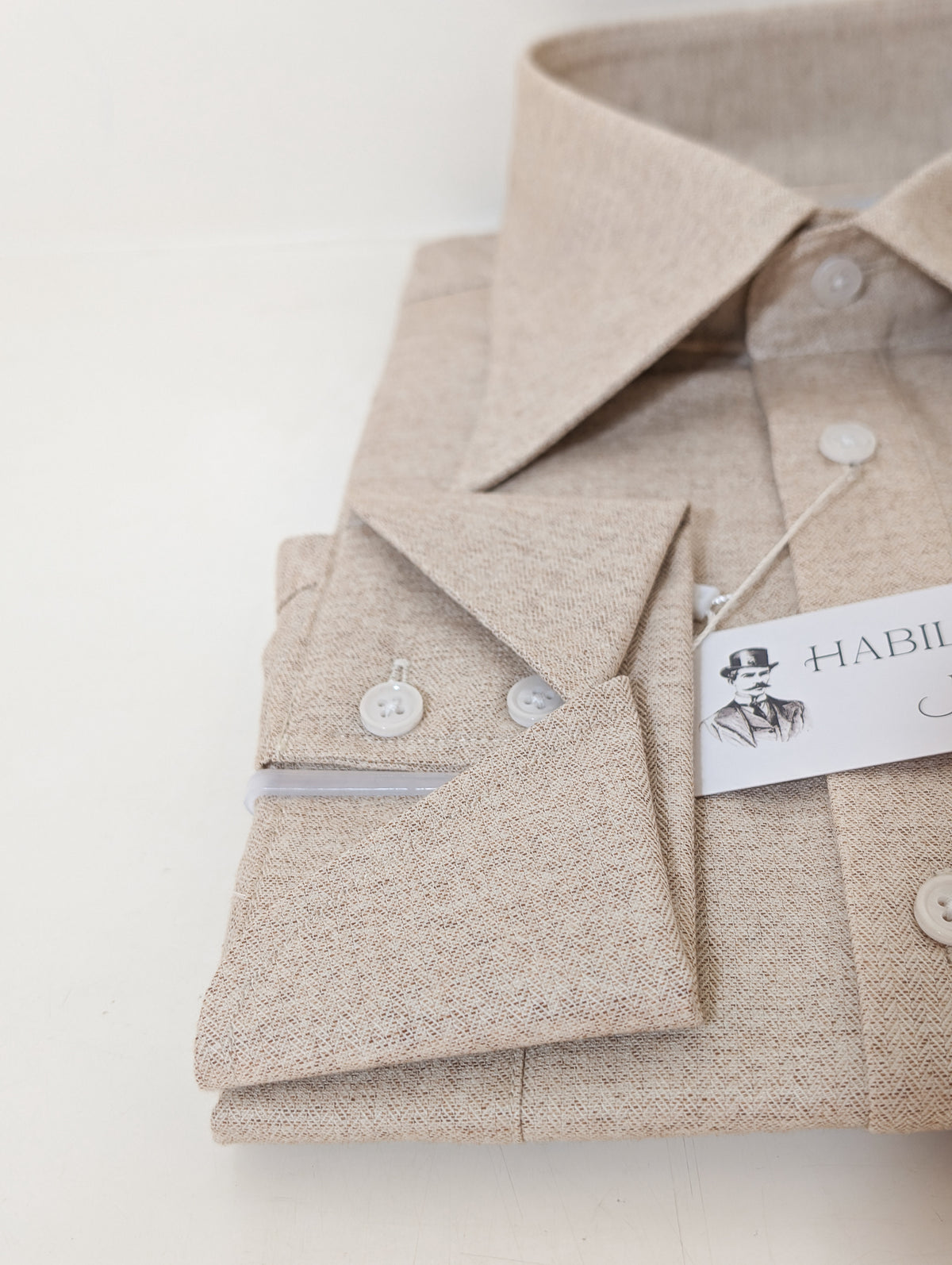 Chemise Popover en chevron beige