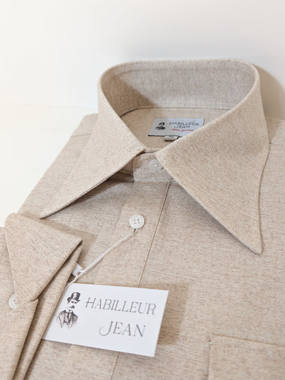 Chemise Popover en chevron beige