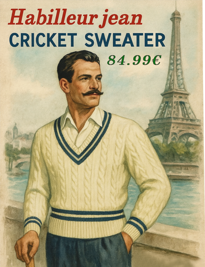 Pull cricket en 100% laine merinos